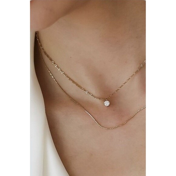 18K Gold Dipped Layered Necklace (Waterproof) - Picture 1 of 6